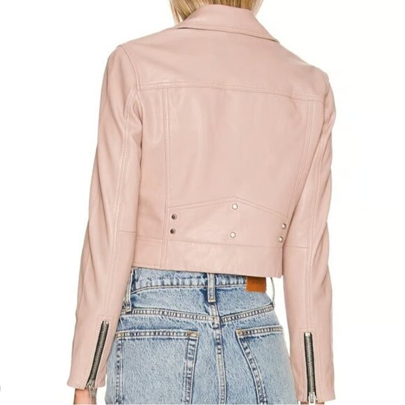 All Saints - Rift Leather Biker Jacket Size 10 - Picture 2 of 7